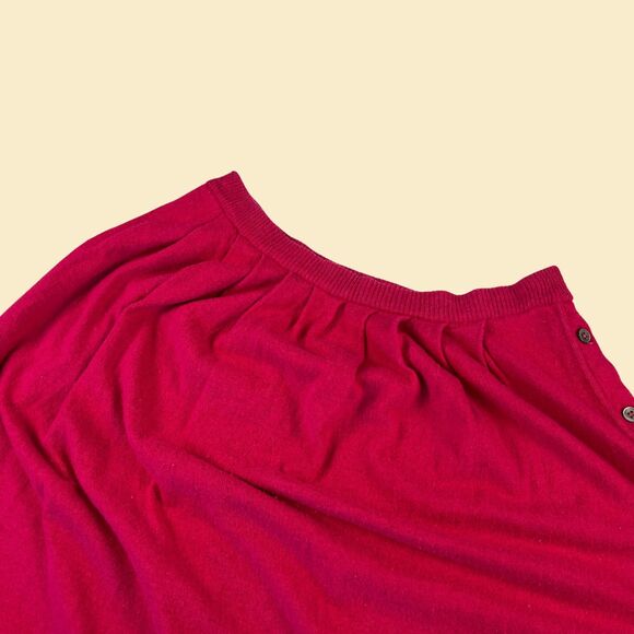 1980s M pink knit skirt by Liz Claiborne, vintage 1980s button down midi skirt - Picture 8 of 9